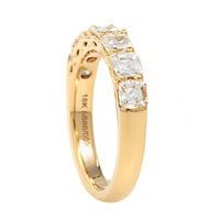 18K Yellow Gold 7 Stone Square Emerald Cut Diamond Band