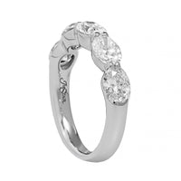 Platinum 5 Stone Oval Shaped Diamond Band