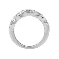Platinum 5 Stone Oval Shaped Diamond Band