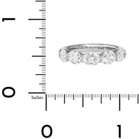 Platinum 5 Stone Oval Shaped Diamond Band