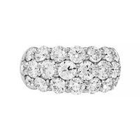Platinum 3 Row Round Diamond Band