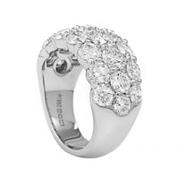 Platinum 3 Row Round Diamond Band
