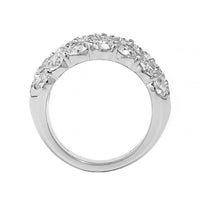Platinum 3 Row Round Diamond Band