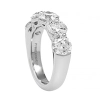 Platinum 5 Stone Round Diamond Shared Prong Band