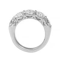 Platinum 5 Stone Round Diamond Shared Prong Band