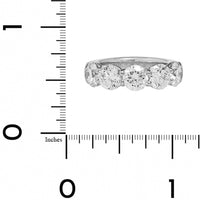 Platinum 5 Stone Round Diamond Shared Prong Band