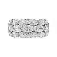 Platinum 3 Row Oval Diamond Band