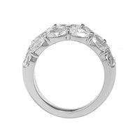 Platinum 3 Row Oval Diamond Band