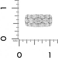 Platinum 3 Row Oval Diamond Band