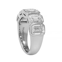 Platinum 5 Stone Bezel Set Emerald Cut Diamond Band