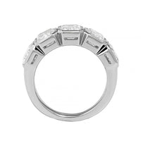 Platinum 5 Stone Bezel Set Emerald Cut Diamond Band
