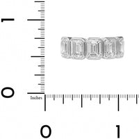 Platinum 5 Stone Bezel Set Emerald Cut Diamond Band