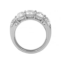 Platinum 5 Stone Cushion Shaped Diamond Shared Prong Band
