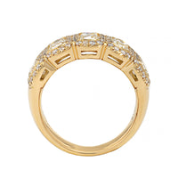 18K Yellow Gold 5 Stone Cushion Shaped Diamond Band