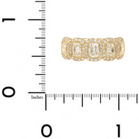 18K Yellow Gold 5 Stone Cushion Shaped Diamond Band