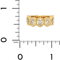 18K Yellow Gold 7 Stone Oval Shaped Diamond Band