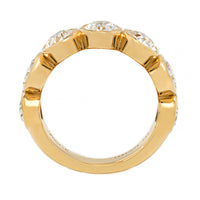 18K Yellow Gold 7 Stone Oval Shaped Diamond Band