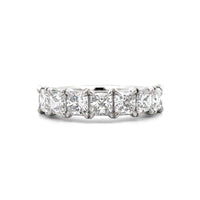 Platinum 7 Stone Cushion Cut Diamond Band