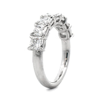 Platinum 7 Stone Cushion Cut Diamond Band