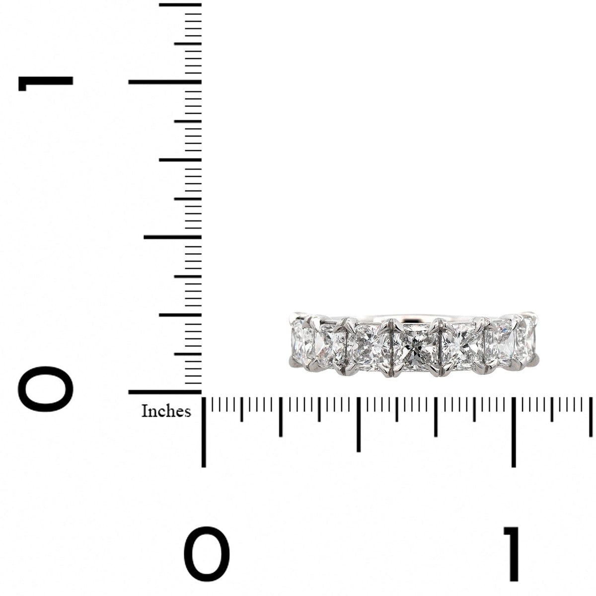 Platinum 7 Stone Cushion Cut Diamond Band
