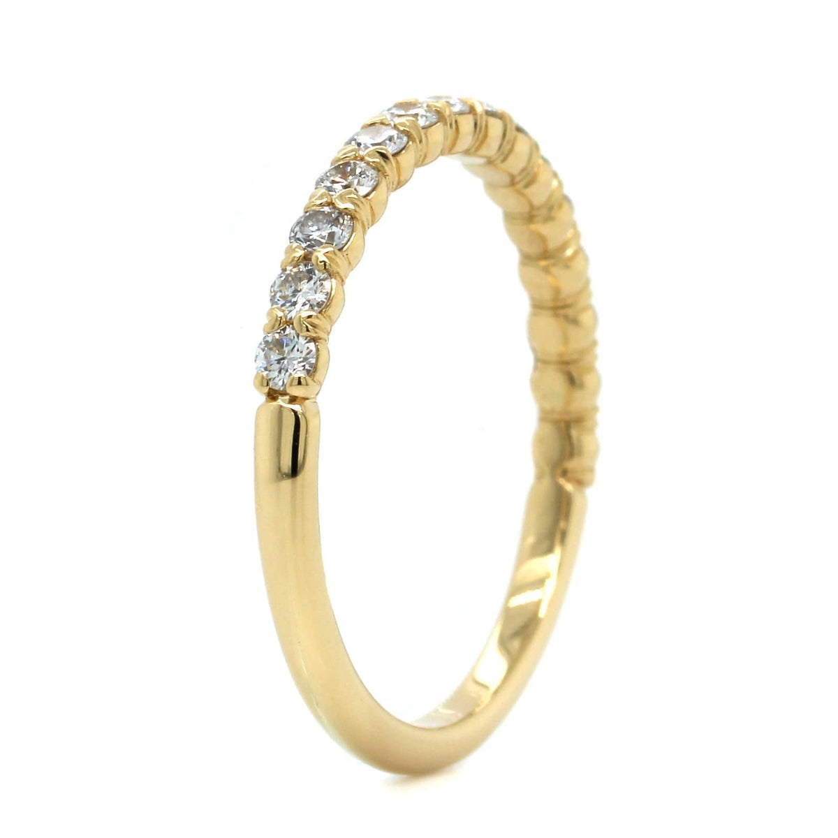 18K Yellow Gold Diamond New Aire Silk Prong Band