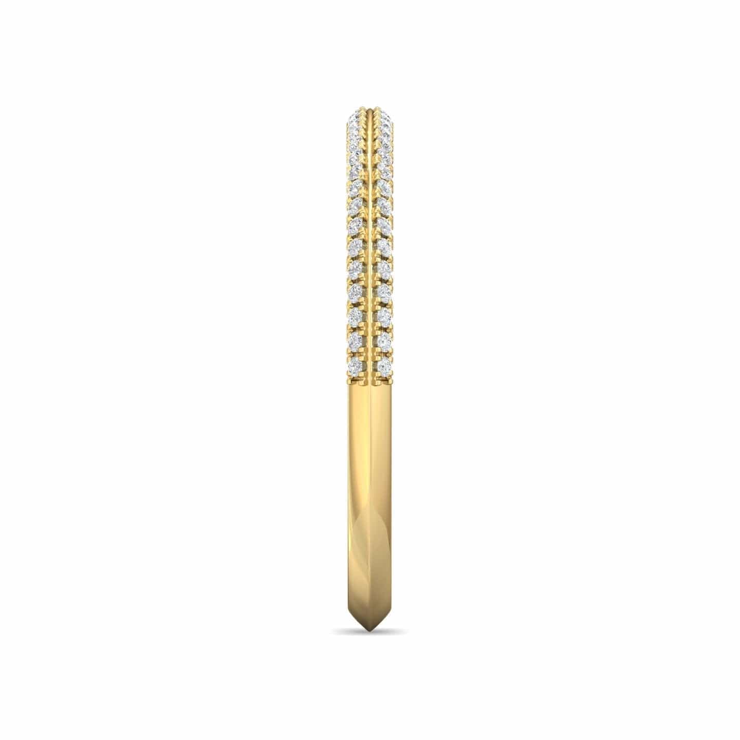 18K Yellow Gold Micro Pave Diamond Wedding Band