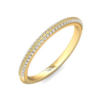 18K Yellow Gold Micro Pave Diamond Wedding Band