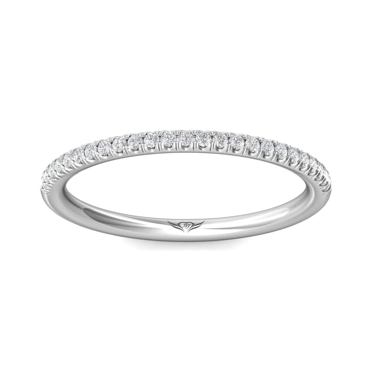 Platinum Prong Set Round Diamond Band