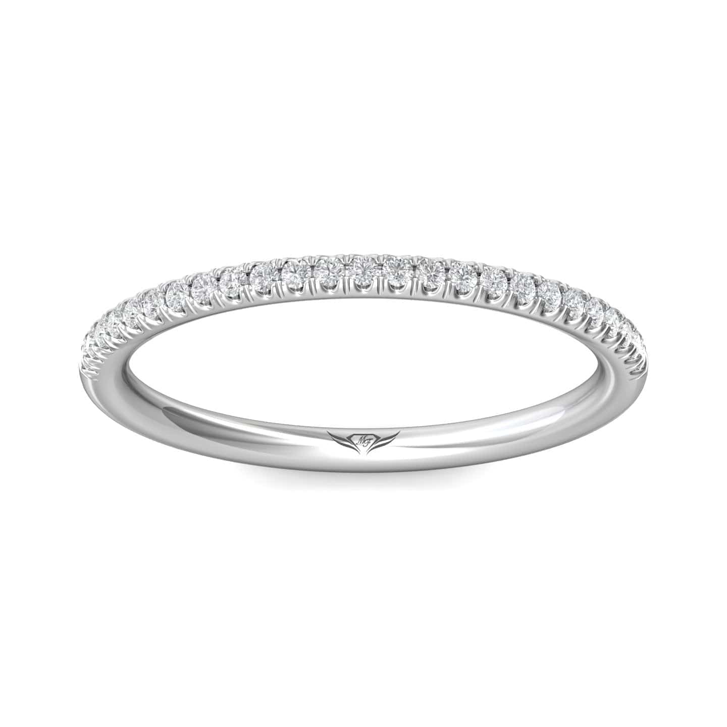 Platinum Prong Set Round Diamond Band