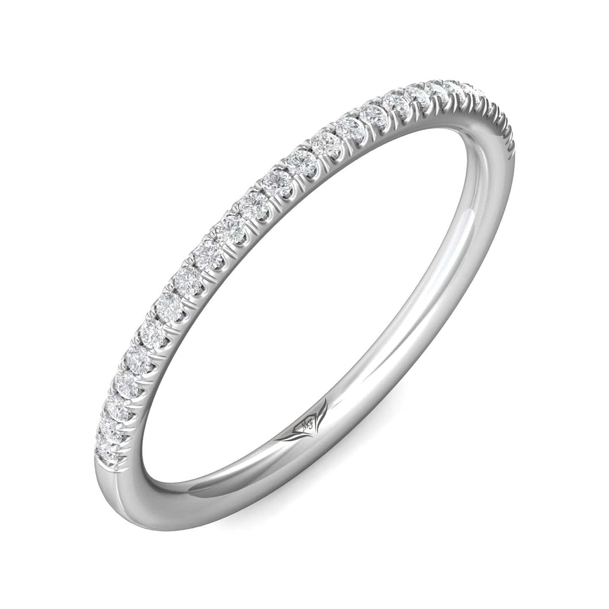 Platinum Prong Set Round Diamond Band