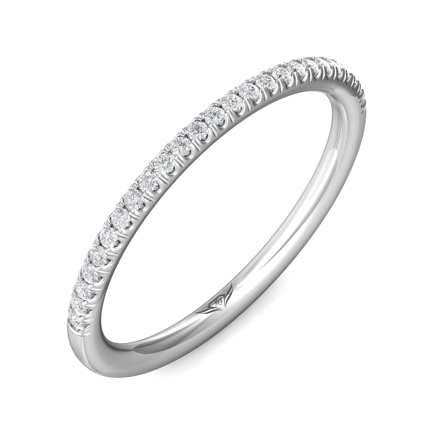 Platinum Prong Set Round Diamond Band