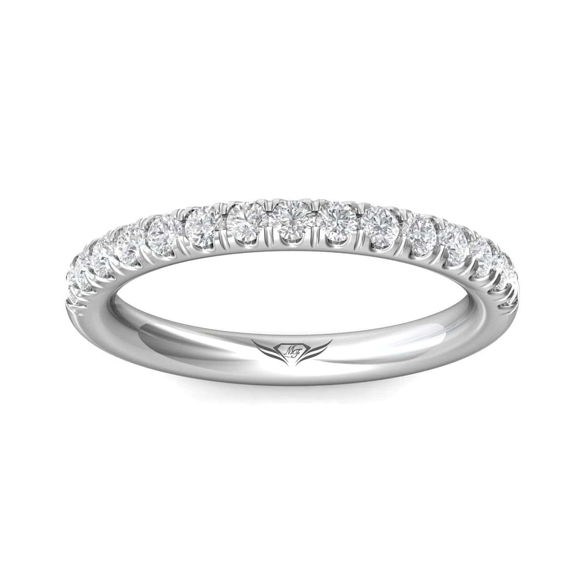 Platinum Prong Set Round Diamond Band