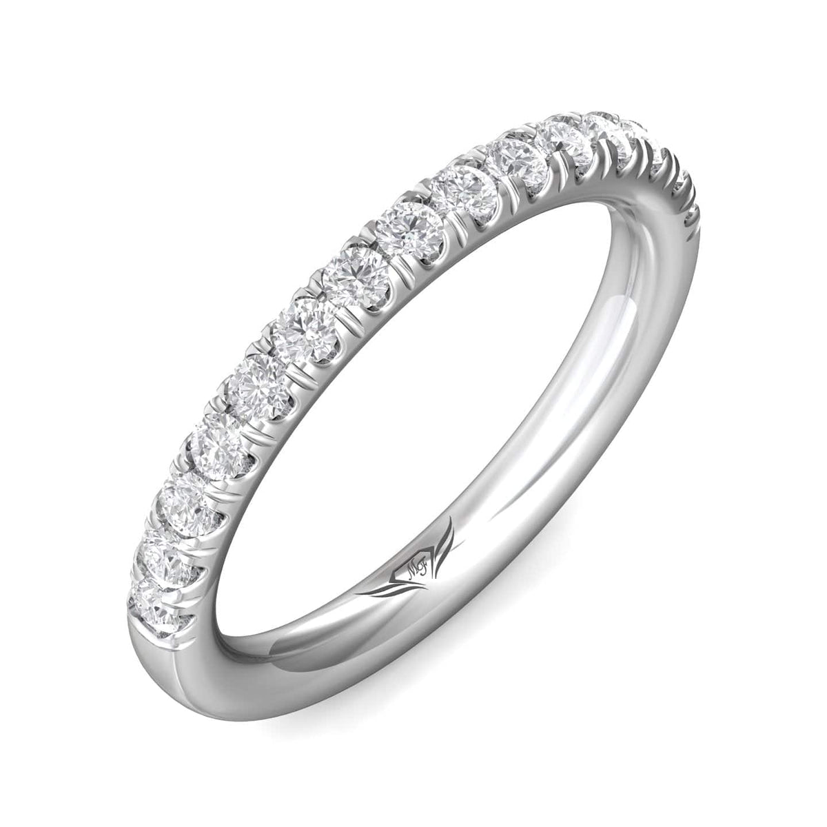 Platinum Prong Set Round Diamond Band