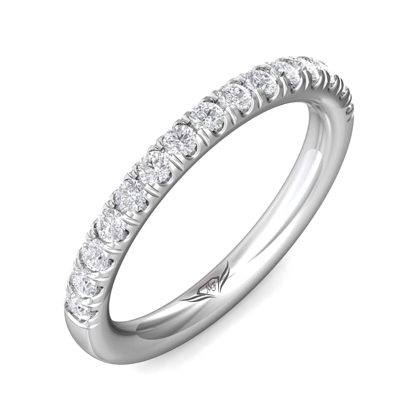 Platinum Prong Set Round Diamond Band