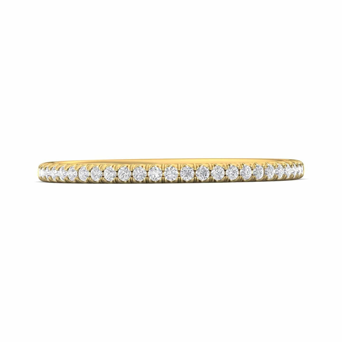 18K Yellow Gold Prong Set Round Diamond Band