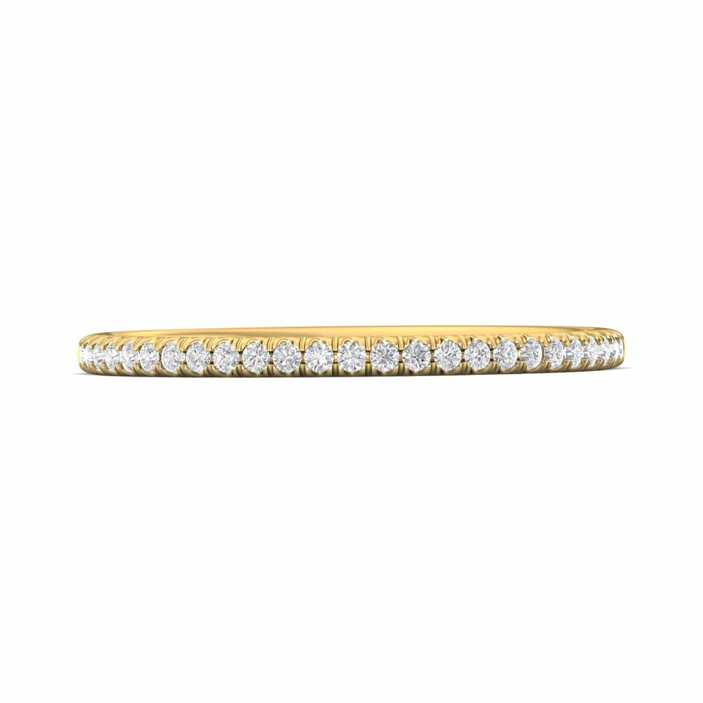 18K Yellow Gold Prong Set Round Diamond Band