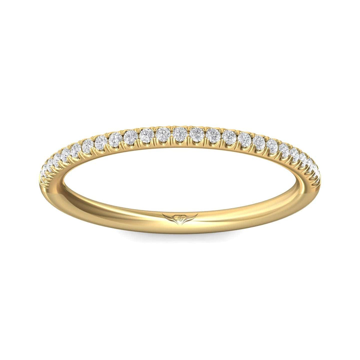 18K Yellow Gold Prong Set Round Diamond Band