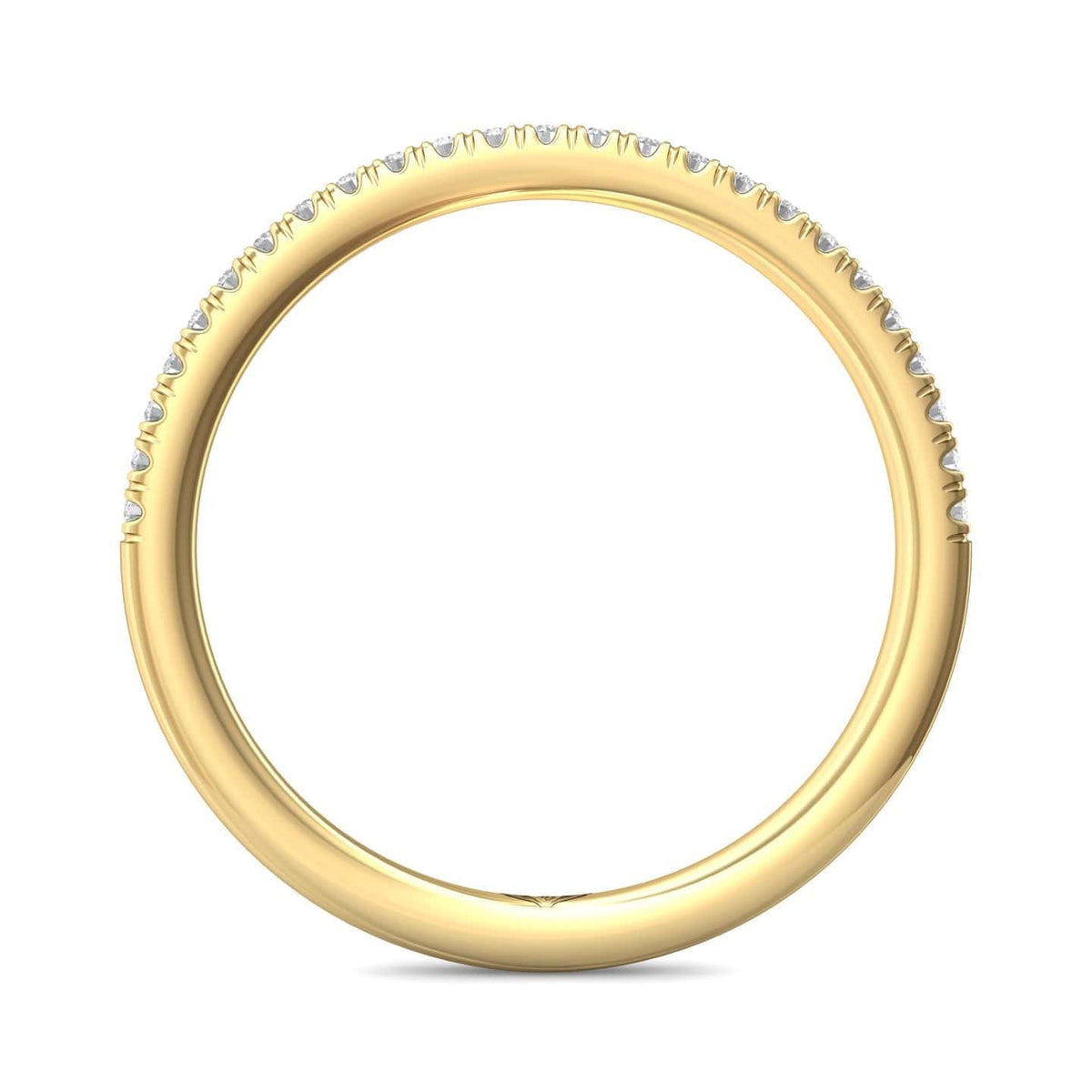 18K Yellow Gold Prong Set Round Diamond Band