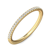 18K Yellow Gold Prong Set Round Diamond Band