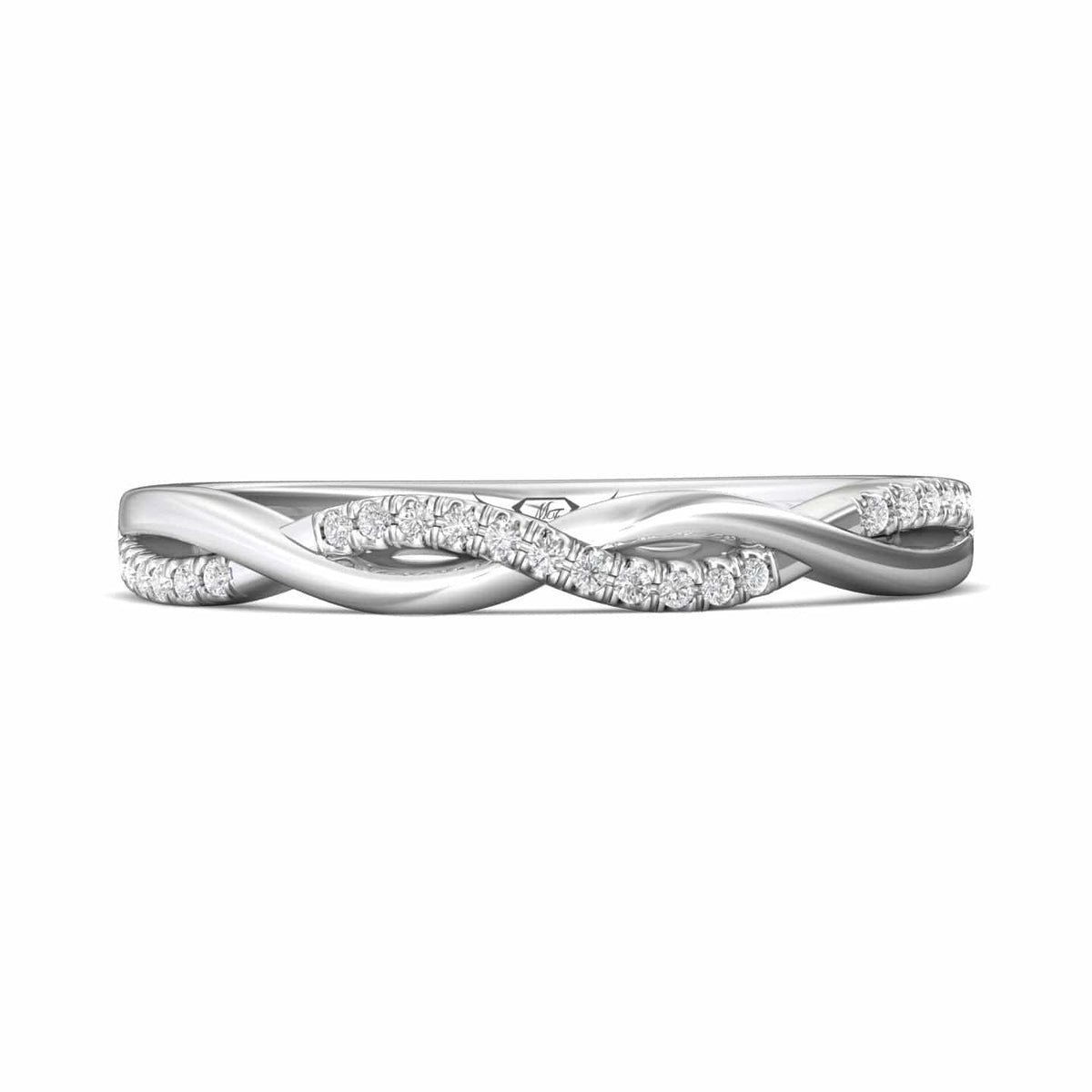 Platinum High Polished Twisted Diamond Band