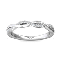 Platinum High Polished Twisted Diamond Band