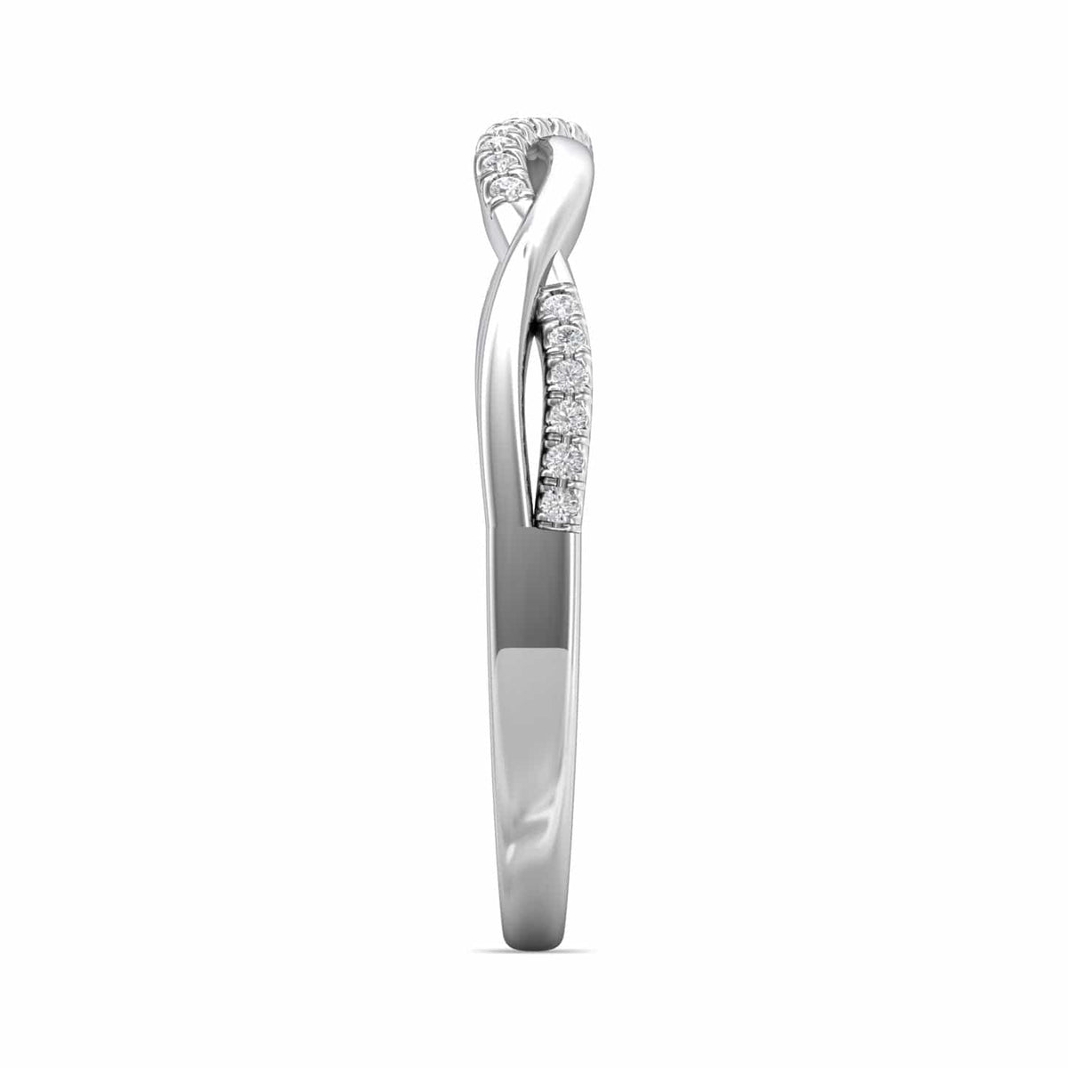 Platinum High Polished Twisted Diamond Band