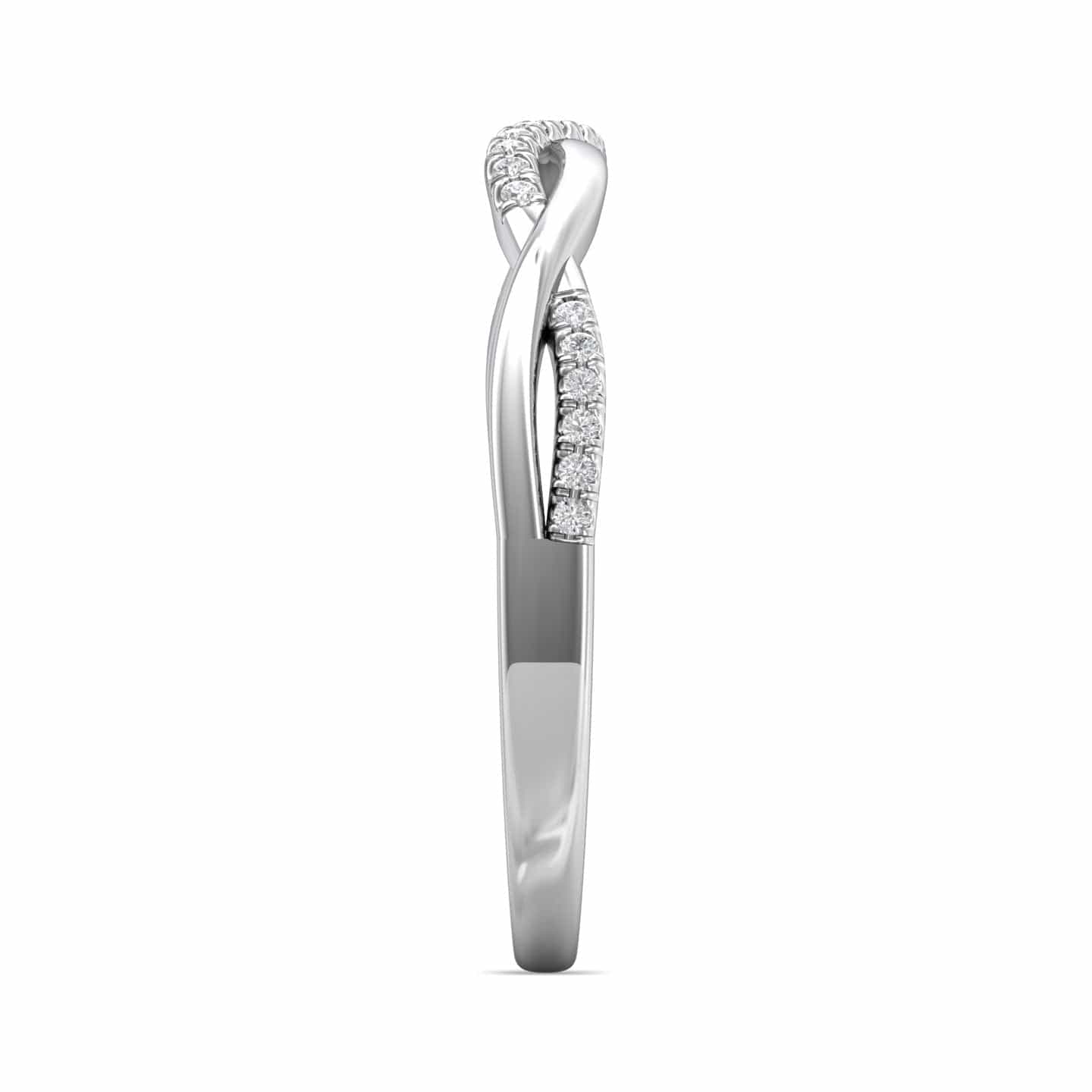 Platinum High Polished Twisted Diamond Band