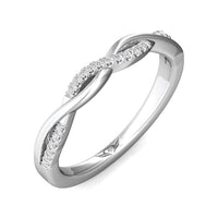 Platinum High Polished Twisted Diamond Band