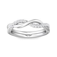 Platinum High Polished Twisted Diamond Band