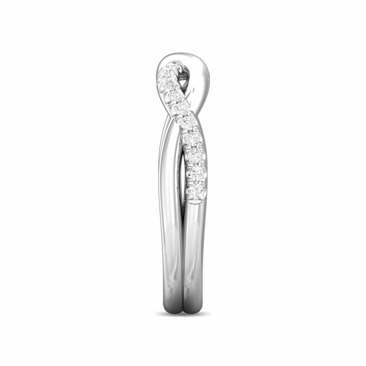 Platinum High Polished Twisted Diamond Band