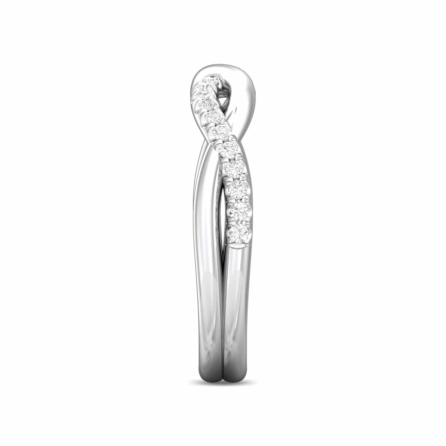Platinum High Polished Twisted Diamond Band