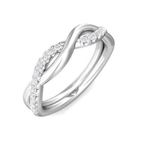 Platinum High Polished Twisted Diamond Band
