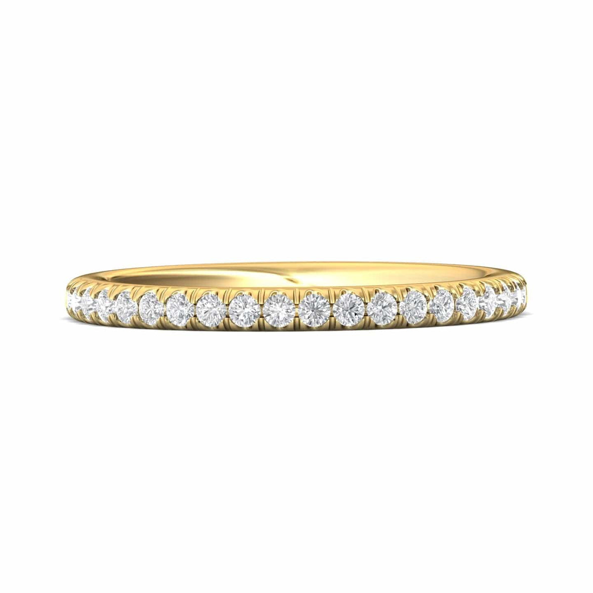 18K Yellow Gold Prong Set Round Diamond Band