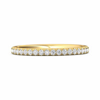 18K Yellow Gold Prong Set Round Diamond Band